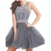 THHGPO Women's Short Beaded Prom Tulle Dress Homecoming Dress Backless THHGPO Women's Short Beaded Prom Tulle Dress Homecoming Dress Backless