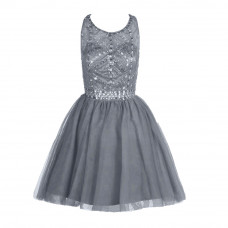 THHGPO Women's Short Beaded Prom Tulle Dress Homecoming Dress Backless